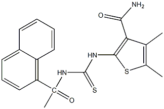 4,5-dimethyl-2-({[(1-naphthylacetyl)amino]carbonothioyl}amino)-3-thiophenecarboxamide 结构式