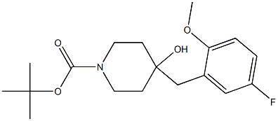 4-(5-氟-2-甲氧基苄基)-4-羟基哌啶-1-羧酸叔丁酯 结构式