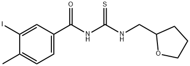 3-iodo-4-methyl-N-{[(tetrahydro-2-furanylmethyl)amino]carbonothioyl}benzamide 结构式