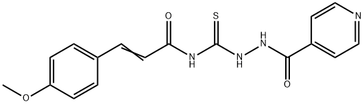 N-[(2-isonicotinoylhydrazino)carbonothioyl]-3-(4-methoxyphenyl)acrylamide 结构式