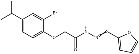 2-(2-bromo-4-isopropylphenoxy)-N'-(2-furylmethylene)acetohydrazide 结构式