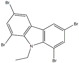 1,3,6,8-四溴-9-乙基-9H-咔唑 结构式