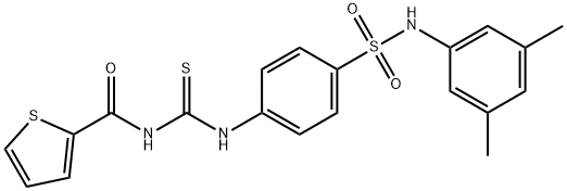 N-{[(4-{[(3,5-dimethylphenyl)amino]sulfonyl}phenyl)amino]carbonothioyl}-2-thiophenecarboxamide 结构式