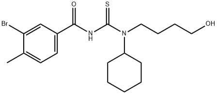 3-bromo-N-{[cyclohexyl(4-hydroxybutyl)amino]carbonothioyl}-4-methylbenzamide 结构式