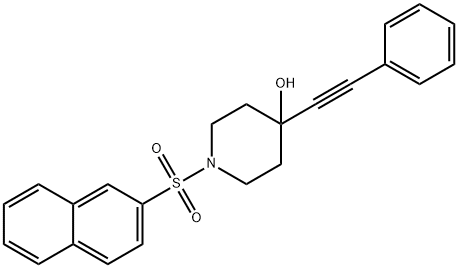 1-naphthalen-2-ylsulfonyl-4-(2-phenylethynyl)piperidin-4-ol 结构式