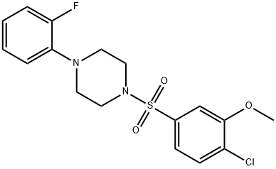 1-(4-chloro-3-methoxyphenyl)sulfonyl-4-(2-fluorophenyl)piperazine 结构式