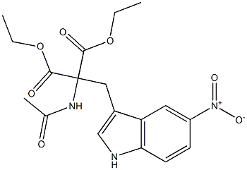 Propanedioic acid,2-(acetylamino)-2-[(5-nitro-1H-indol-3-yl)methyl]-, 1,3-diethyl ester 结构式