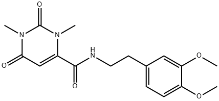 N-[2-(3,4-dimethoxyphenyl)ethyl]-1,3-dimethyl-2,6-dioxo-1,2,3,6-tetrahydropyrimidine-4-carboxamide 结构式