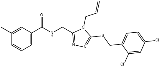 N-({5-[(2,4-dichlorobenzyl)sulfanyl]-4-(prop-2-en-1-yl)-4H-1,2,4-triazol-3-yl}methyl)-3-methylbenzamide 结构式