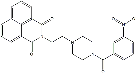 2-[2-[4-(3-nitrobenzoyl)piperazin-1-yl]ethyl]benzo[de]isoquinoline-1,3-dione 结构式