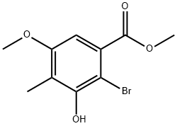 METHYL 2-BROMO-3-HYDROXY-5-METHOXY-4-METHYLBENZOATEMETHYL 2-BROMO-3-HYDROXY-5-METHOXY-4-METHYLBENZOATE 结构式
