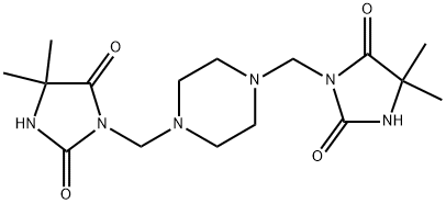 3,3-(piperazine-1,4-diylbis(methylene))bis(5,5-dimethylimidazolidine-2,4-dione) 结构式