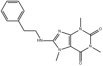 1,3,7-trimethyl-8-(2-phenylethylamino)purine-2,6-dione 结构式