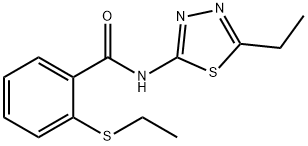 2-ethylsulfanyl-N-(5-ethyl-1,3,4-thiadiazol-2-yl)benzamide 结构式