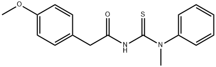 2-(4-methoxyphenyl)-N-{[methyl(phenyl)amino]carbonothioyl}acetamide 结构式