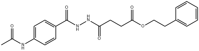 2-phenylethyl 4-{2-[4-(acetylamino)benzoyl]hydrazino}-4-oxobutanoate 结构式