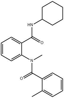 N-{2-[(cyclohexylamino)carbonyl]phenyl}-N,2-dimethylbenzamide 结构式