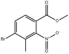 4-溴-3-甲基-2-硝基苯甲酸甲酯 结构式