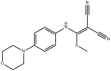 2-((METHYLTHIO)((4-MORPHOLINOPHENYL)AMINO)METHYLENE)MALONONITRILE 结构式