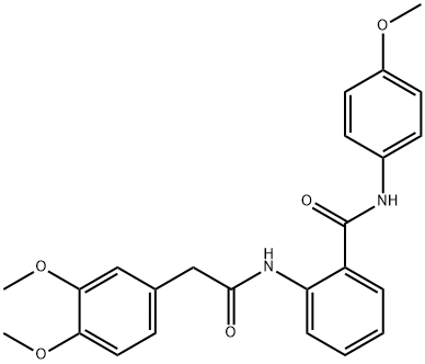 2-[[2-(3,4-dimethoxyphenyl)acetyl]amino]-N-(4-methoxyphenyl)benzamide 结构式