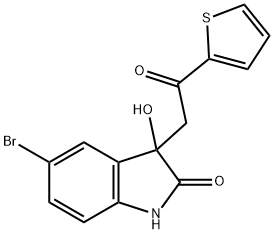 5-bromo-3-hydroxy-3-(2-oxo-2-(thiophen-2-yl)ethyl)indolin-2-one 结构式