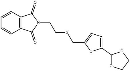 2-(2-(((5-(1,3-二噁戊环-2-基)呋喃-2-基)甲基)硫代)乙基)异二氢吲哚-1,3-二酮 结构式