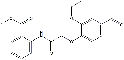 2-(2-(2-乙氧基-4-甲酰基苯氧基)乙酰胺基)苯甲酸甲酯 结构式