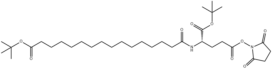 叔丁基十六烷二酰基- L-GLU (OSU) -OTBU 结构式