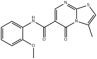 N-(2-methoxyphenyl)-3-methyl-5-oxo-5H-thiazolo[3,2-a]pyrimidine-6-carboxamide 结构式