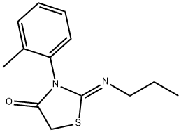 (Z)-2-(丙基亚氨基)-3-(邻甲苯基)噻唑烷-4-酮 结构式
