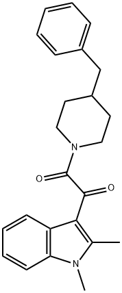 1-(4-benzylpiperidin-1-yl)-2-(1,2-dimethyl-1H-indol-3-yl)ethane-1,2-dione 结构式