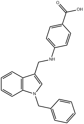 4-{[(1-benzyl-1H-indol-3-yl)methyl]amino}benzoic acid 结构式