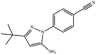 4-(5-氨基-3-叔丁基-吡唑-1-基)-苄腈 结构式