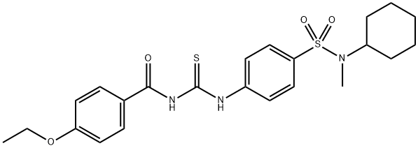 N-{[(4-{[cyclohexyl(methyl)amino]sulfonyl}phenyl)amino]carbonothioyl}-4-ethoxybenzamide 结构式