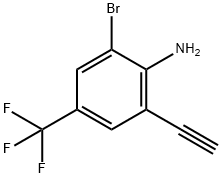 2-溴-6-乙炔基-4-(三氟甲基)苯胺 结构式