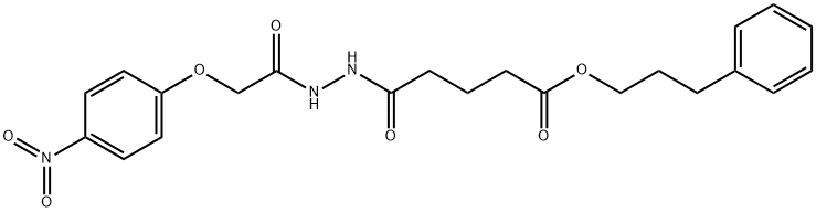 3-phenylpropyl 5-{2-[(4-nitrophenoxy)acetyl]hydrazino}-5-oxopentanoate 结构式