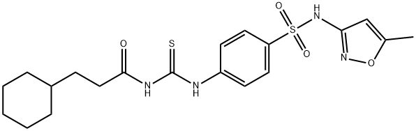 3-cyclohexyl-N-{[(4-{[(5-methyl-3-isoxazolyl)amino]sulfonyl}phenyl)amino]carbonothioyl}propanamide 结构式