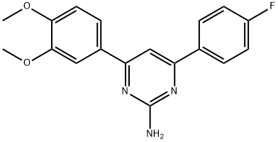 4-(3,4-dimethoxyphenyl)-6-(4-fluorophenyl)pyrimidin-2-amine 结构式