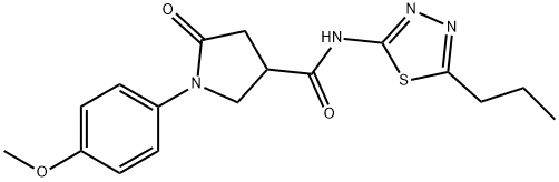 1-(4-methoxyphenyl)-5-oxo-N-(5-propyl-1,3,4-thiadiazol-2-yl)pyrrolidine-3-carboxamide 结构式