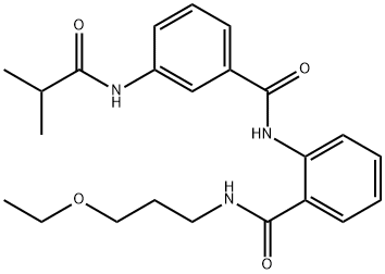 N-(3-ethoxypropyl)-2-[[3-(2-methylpropanoylamino)benzoyl]amino]benzamide 结构式