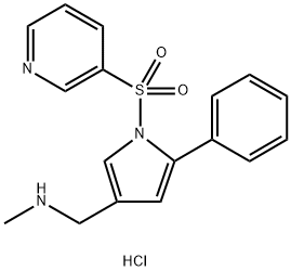 N-methyl-1-(5-phenyl-1-(pyridin-3-ylsulfonyl)-1H-pyrrol-3-yl)methanamine 结构式