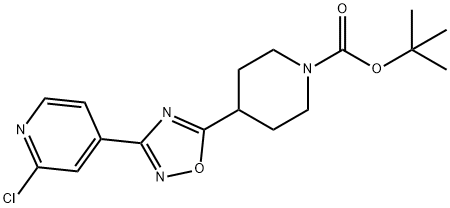 4-[3-(2-Chloro-pyridin-4-yl)-[1,2,4]oxadiazol-5-yl]-piperidine-1-carboxylic acid tert-butyl ester 结构式