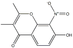 4H-1-Benzopyran-4-one, 7-hydroxy-2,3-dimethyl-8-nitro- 结构式
