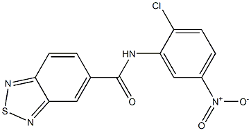 N-(2-chloro-5-nitrophenyl)-2,1,3-benzothiadiazole-5-carboxamide 结构式