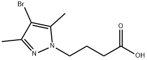 4-(4-溴-3,5-二甲基-1H-吡唑-1-基)丁酸 结构式