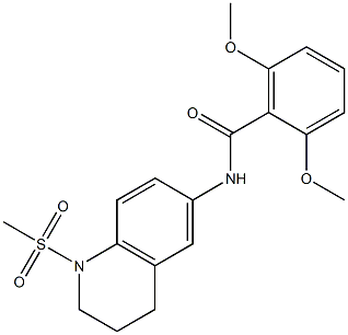 2,6-dimethoxy-N-(1-methylsulfonyl-3,4-dihydro-2H-quinolin-6-yl)benzamide 结构式