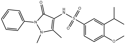 N-(1,5-dimethyl-3-oxo-2-phenyl-2,3-dihydro-1H-pyrazol-4-yl)-4-methoxy-3-(propan-2-yl)benzenesulfonamide 结构式