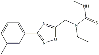 1-ethyl-3-methyl-1-[[3-(3-methylphenyl)-1,2,4-oxadiazol-5-yl]methyl]thiourea 结构式