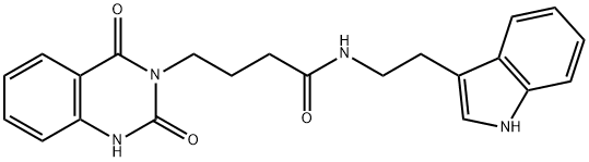 N-(2-(1H-indol-3-yl)ethyl)-4-(2,4-dioxo-1,4-dihydroquinazolin-3(2H)-yl)butanamide 结构式