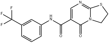 5-oxo-N-(3-(trifluoromethyl)phenyl)-2,3-dihydro-5H-thiazolo[3,2-a]pyrimidine-6-carboxamide 结构式